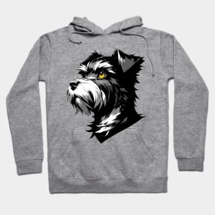 Stunning and Cool Cesky Terrier Monochrome and Gold Portrait for Father's Day Hoodie